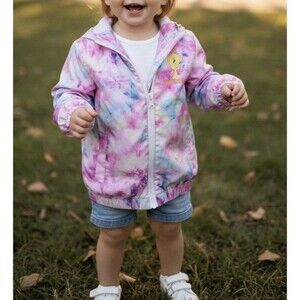 Members Only Looney Tunes Hooded Zip Up Jacket Tweet Girls Sz 4 Toddler Pink